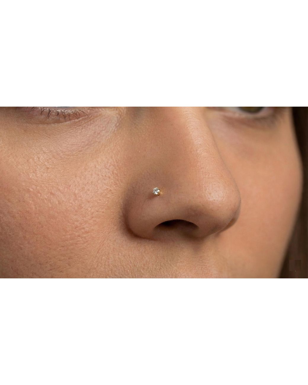 Zahav Jewelry Black 14K Solid 24G 2Mm Cz L Shape Nose Stud