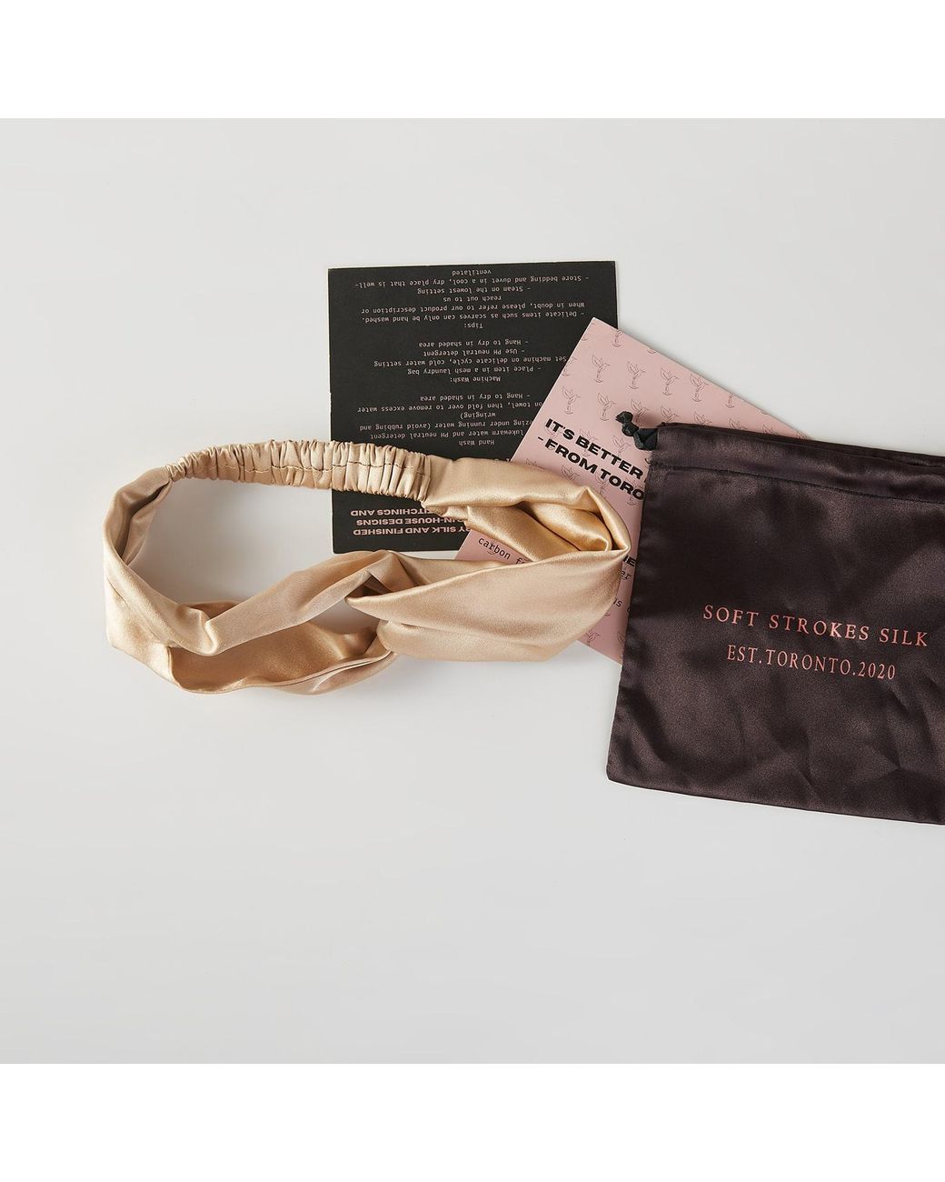 Soft Strokes Silk Metallic Neutrals Pure Mulberry Silk Turban Style Headband