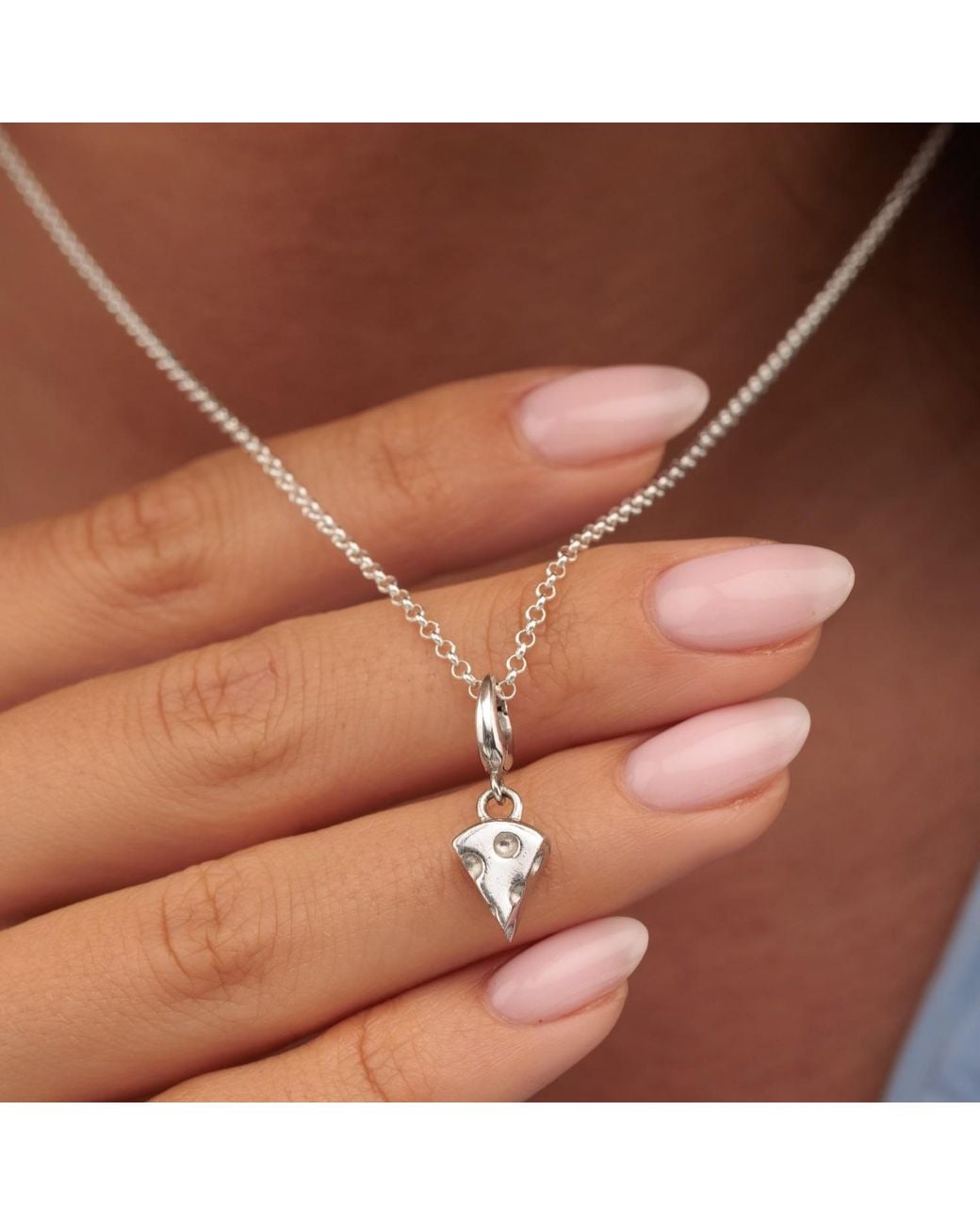 Lily Charmed Metallic Sterling Cheese Slice Charm Necklace
