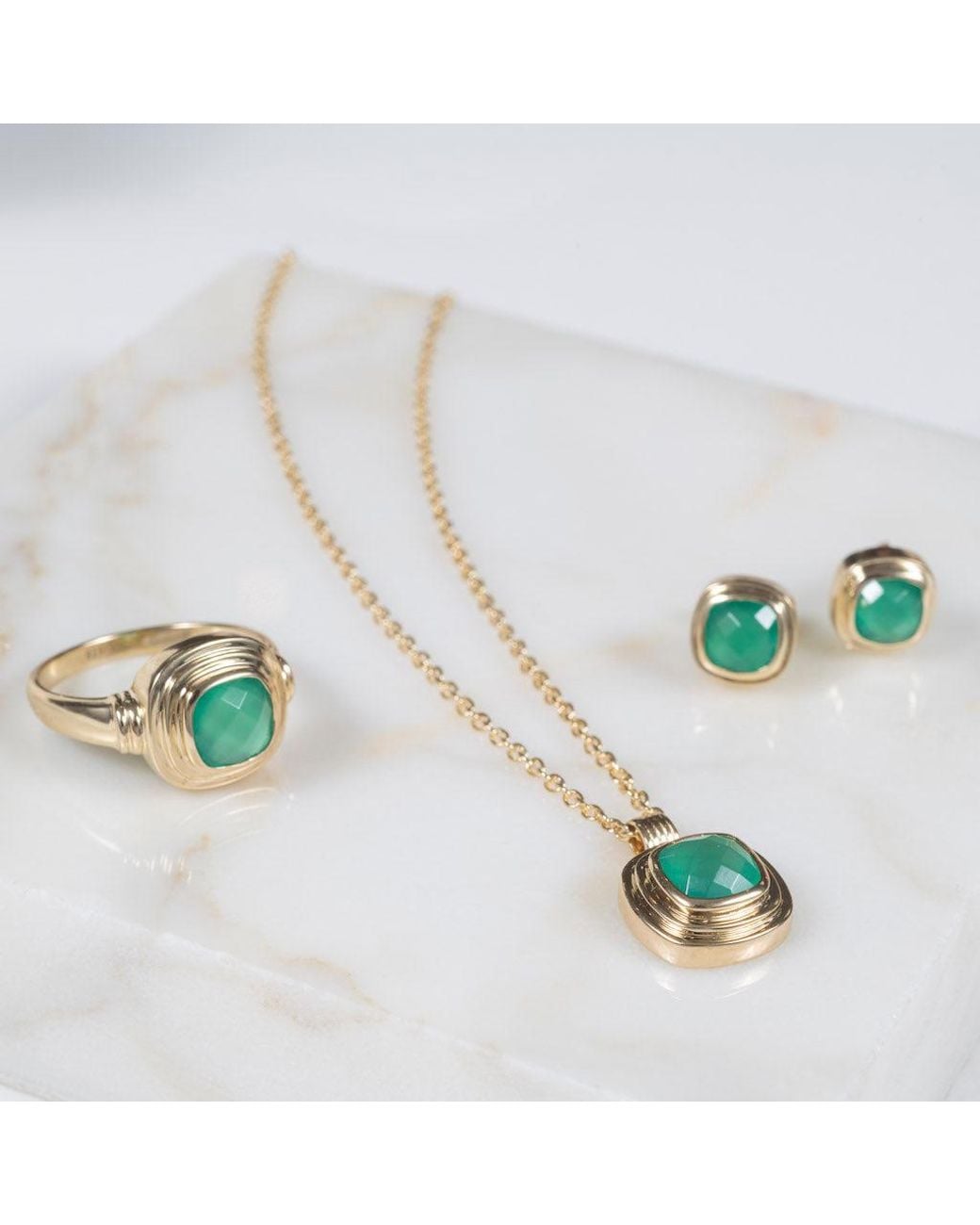 Auree Jewellery Metallic California Cushion Onyx Necklace