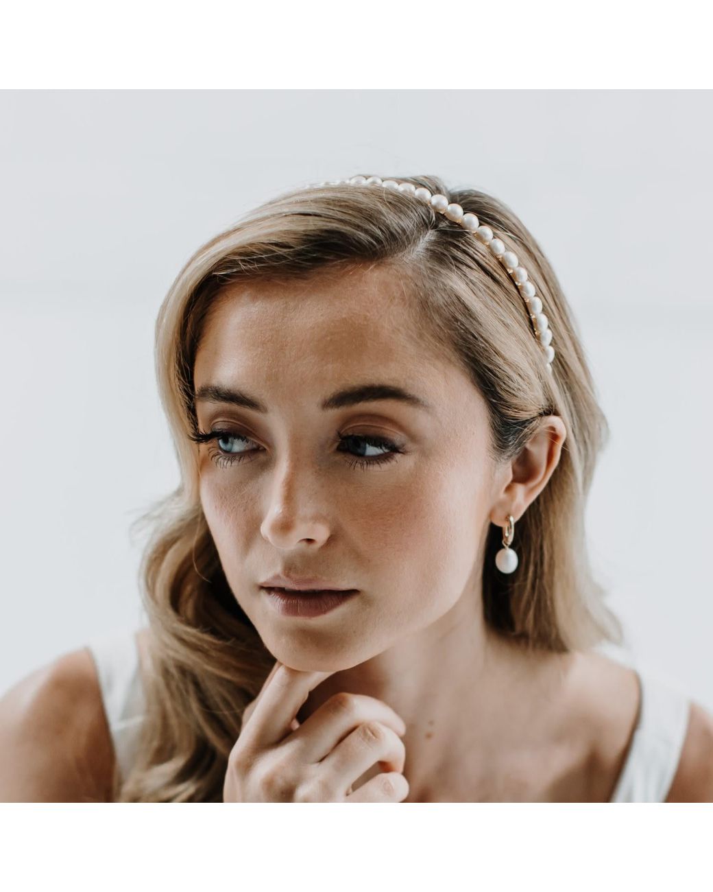 Kiri & Belle Metallic Cici Freshwater Pearl Metal Headband
