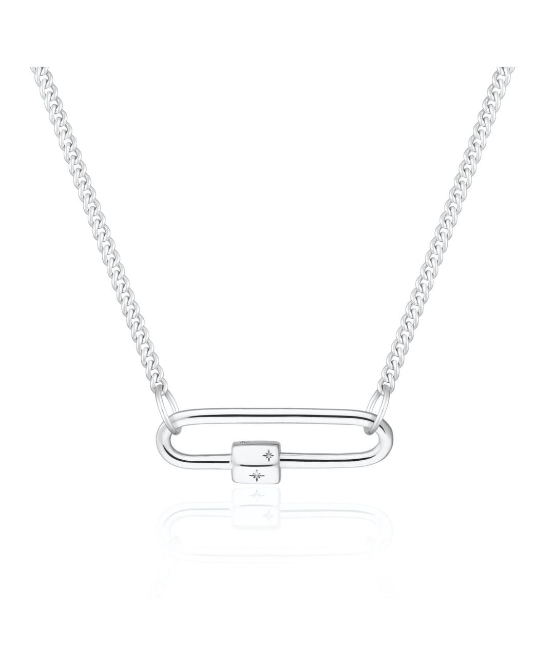 Scream Pretty Metallic Long Link Carabiner Curb Chain Necklace