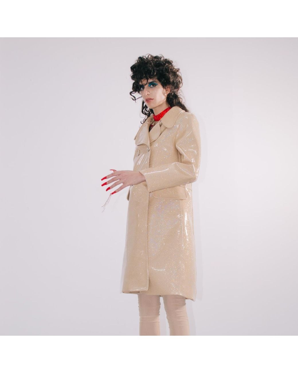 Paloma Lira Natural Neutrals Glitter Nude Coat