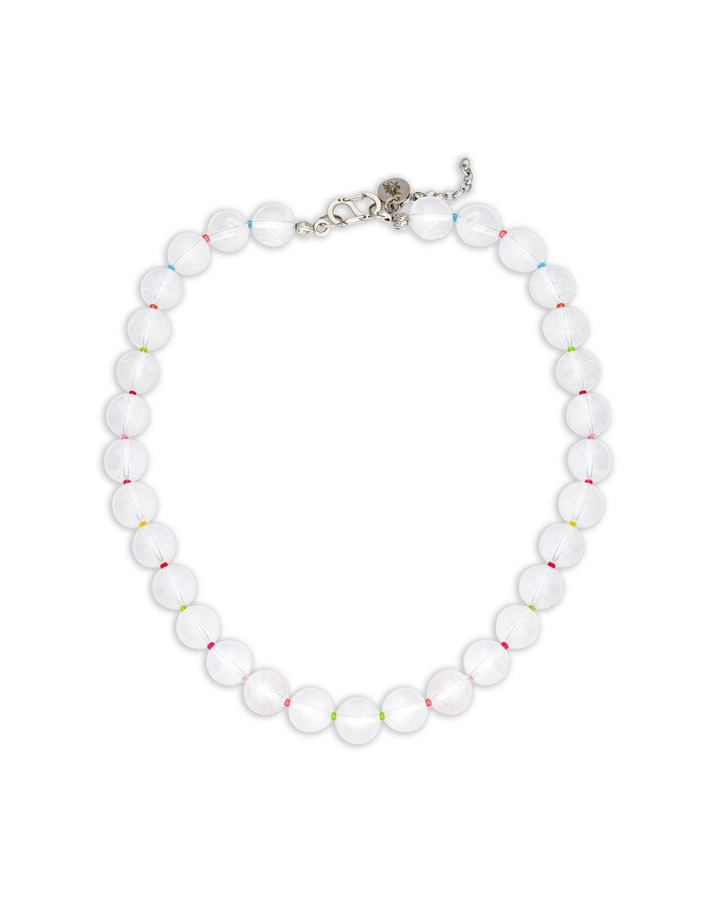 Kybele Studio White Quartz Bonbon Necklace With Glass Spacers