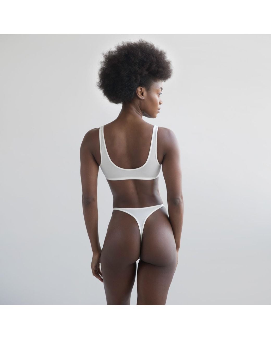 MONIQUE MORIN LINGERIE White Core Scoop Neck Bralette Crystal