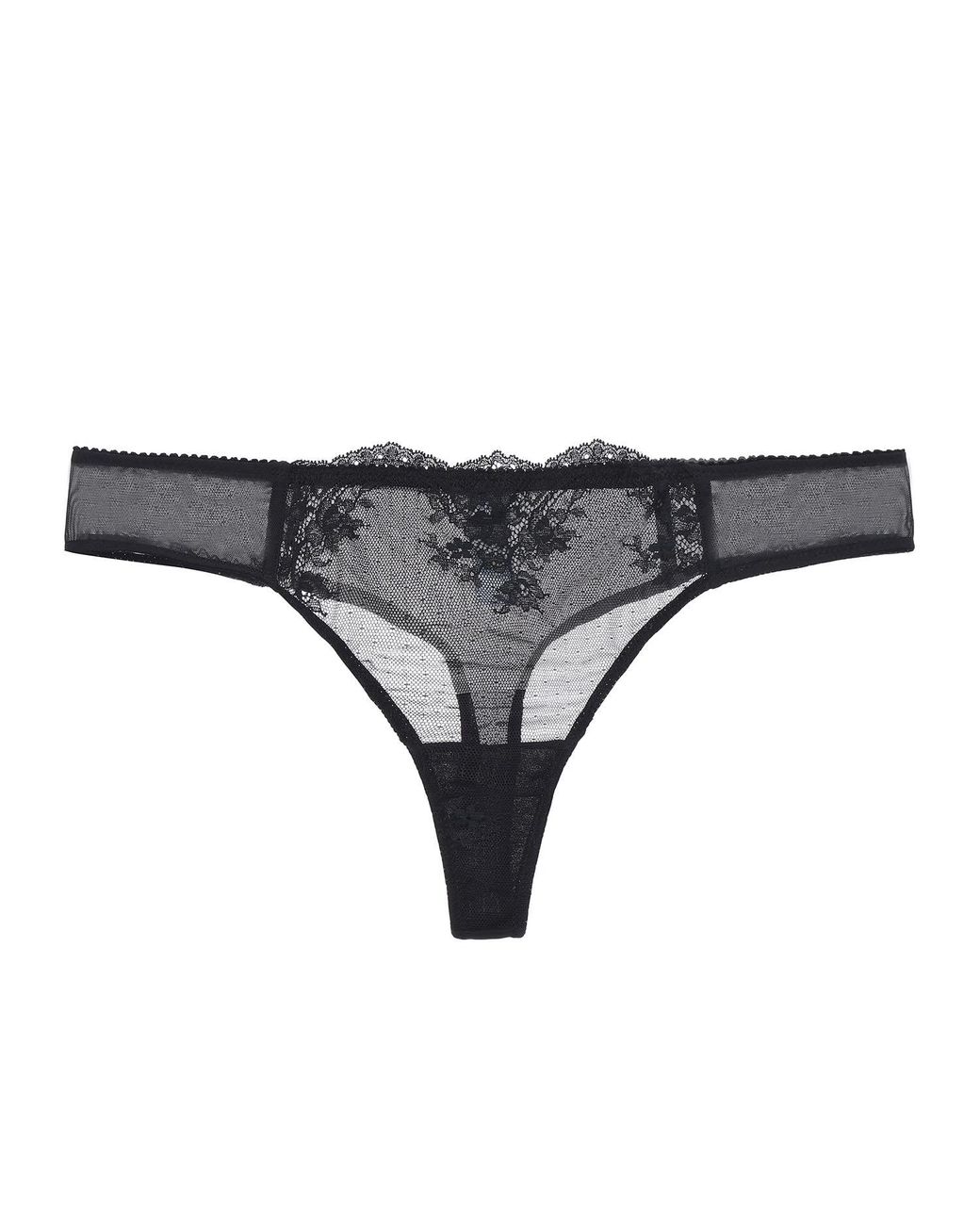 Amour D'agnette Gray Kim Stretch Lace & Mesh Thong- Opal