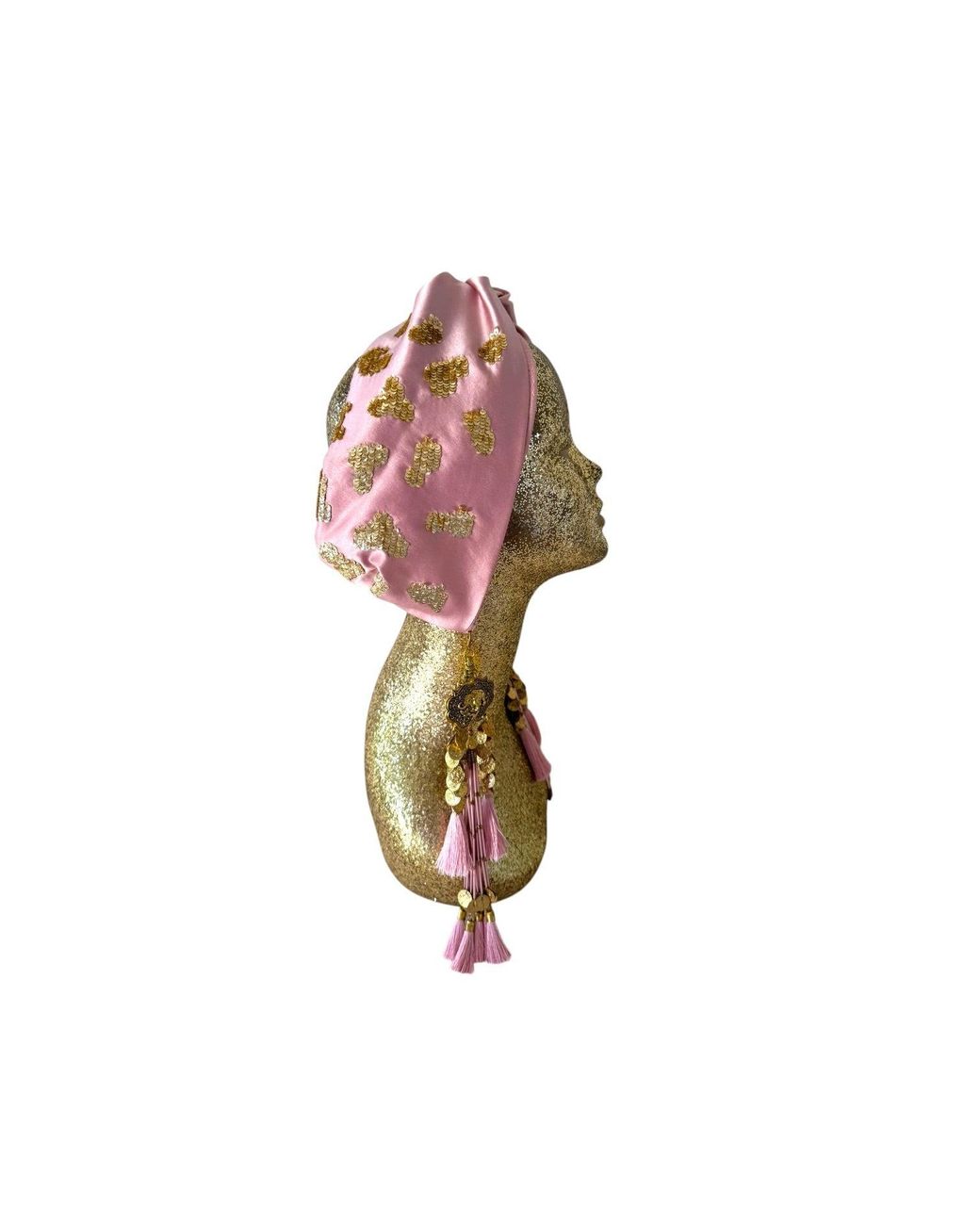 Julia Clancey Pink Dusky Leopard Silk Luxe Twist Headband