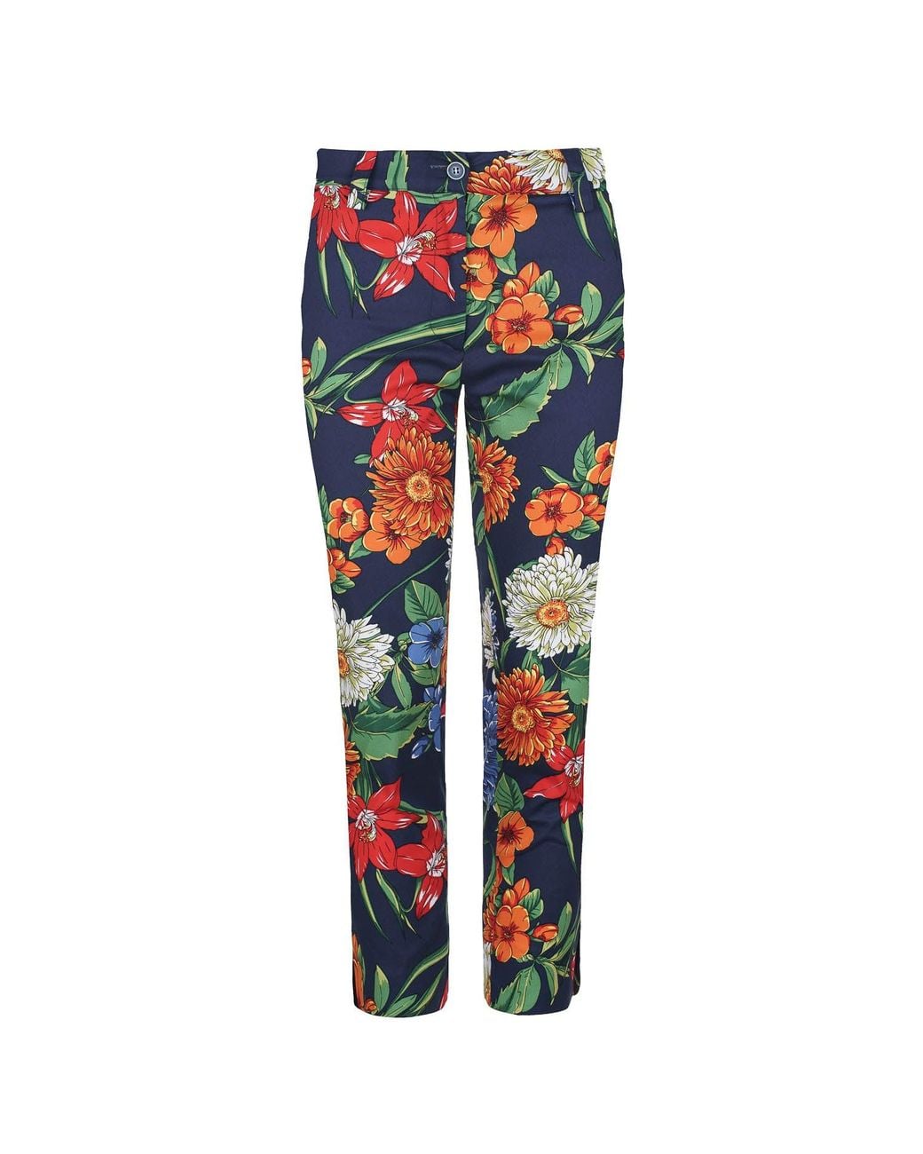 Conquista Blue Floral Cotton Pants