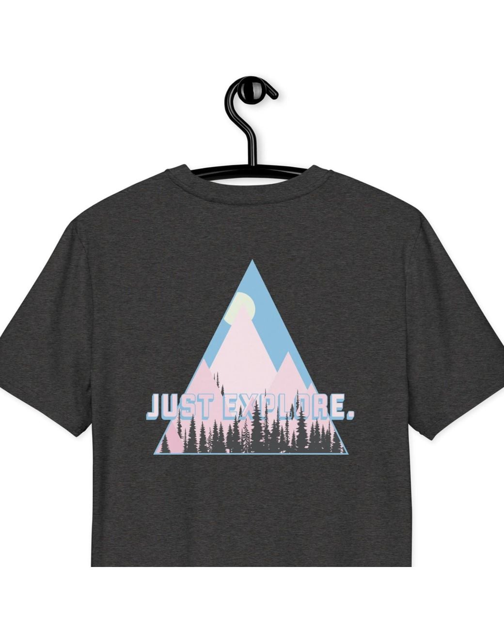 Anchor and Crew Black Heather Just Explore. Seeker Organic Cotton T-Shirt