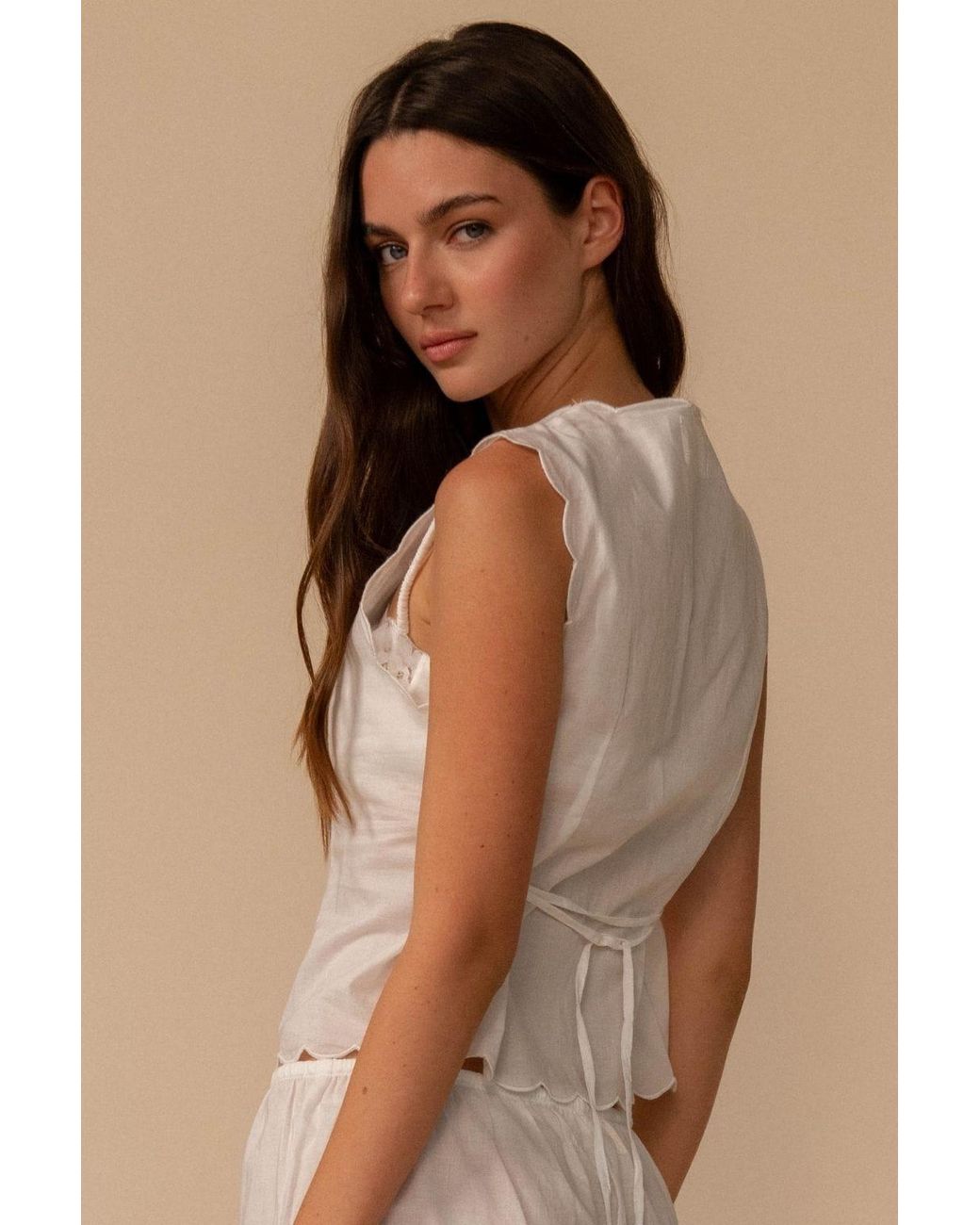 Montce White Scalloped Vest