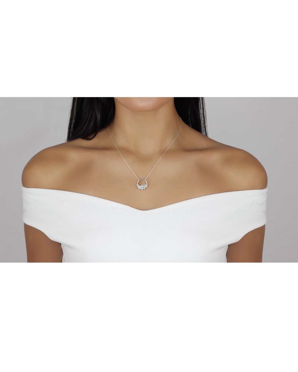Lee Renee Metallic Rose Halo Necklace