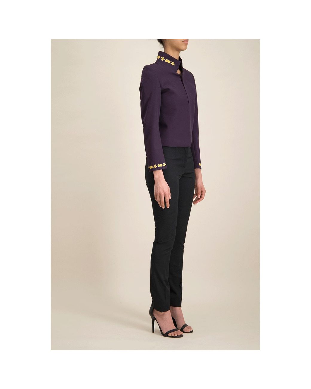 Monique Singh Black Iconic Gabardine Fitted Pants