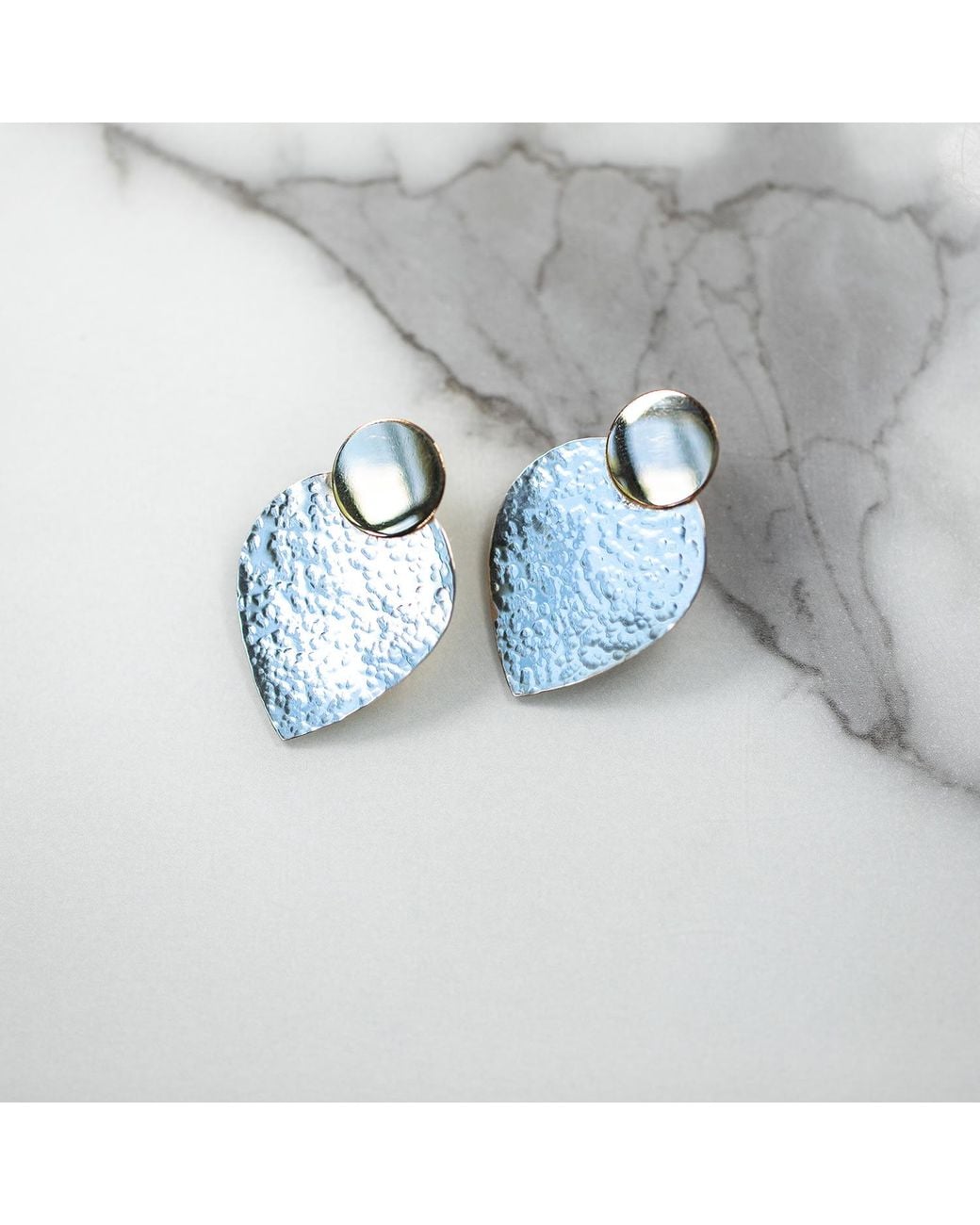 Heather Hawkins Jewelry White Bohemian Rhapsody Mixed Metal Post Back Earrings