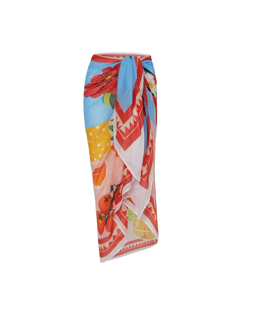 DHARA SHETH DUBAI Orange Mediterranean Picnic Resort Cotton Sarong