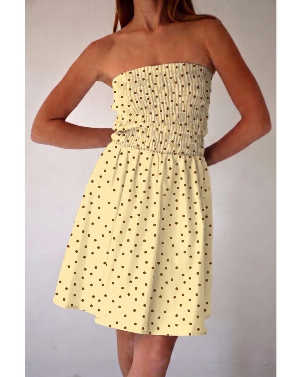 Mind Traveler Yellow Emily Polka Dot Short Dress