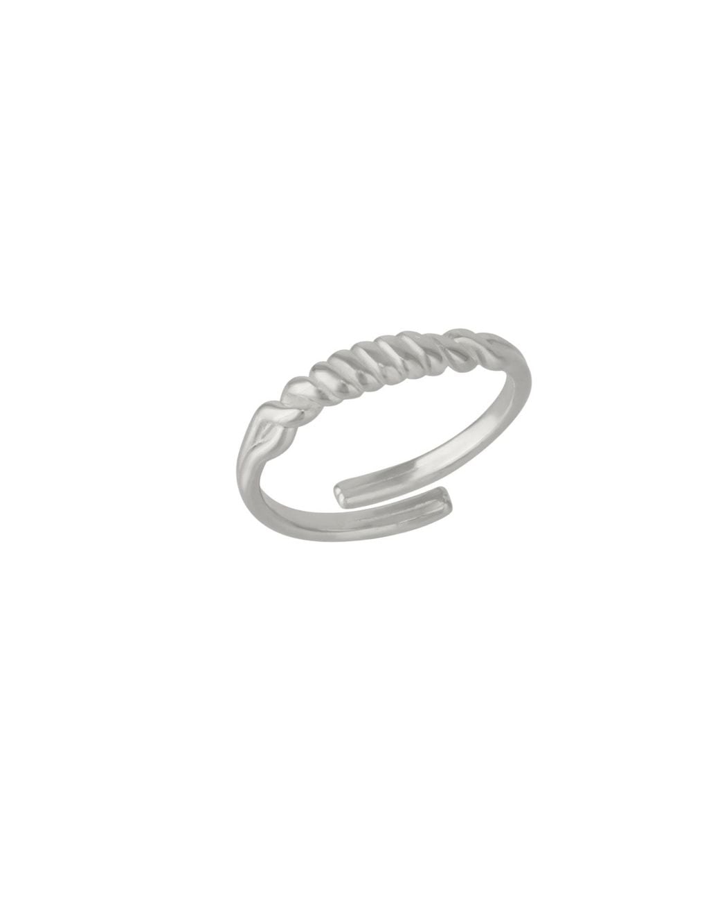 Spero London Metallic Twisted Screw Sterling Ring