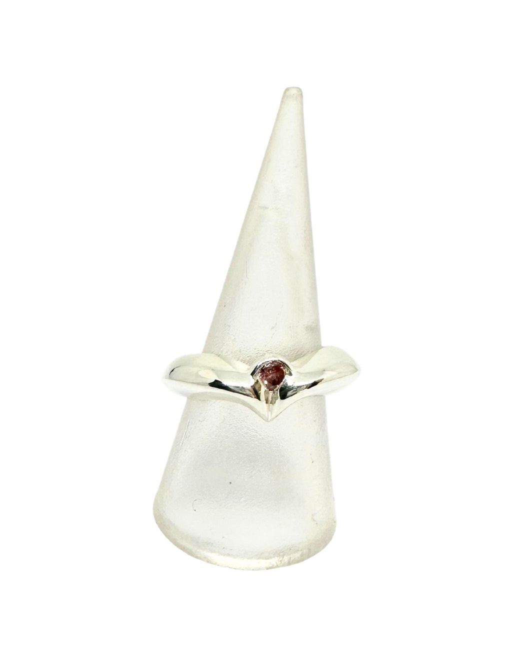 Tg-Jewellery by Tamara Gervasio Metallic Heart-Shaped Band Ring With Cubic Zirconia Sterling