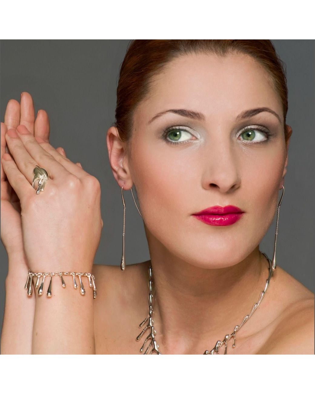 Lucy Quartermaine Metallic Drop Earrings