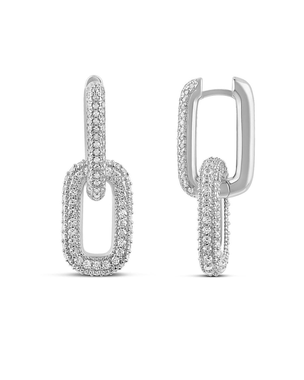 SHYMI Metallic Removable Link Pave Earrings