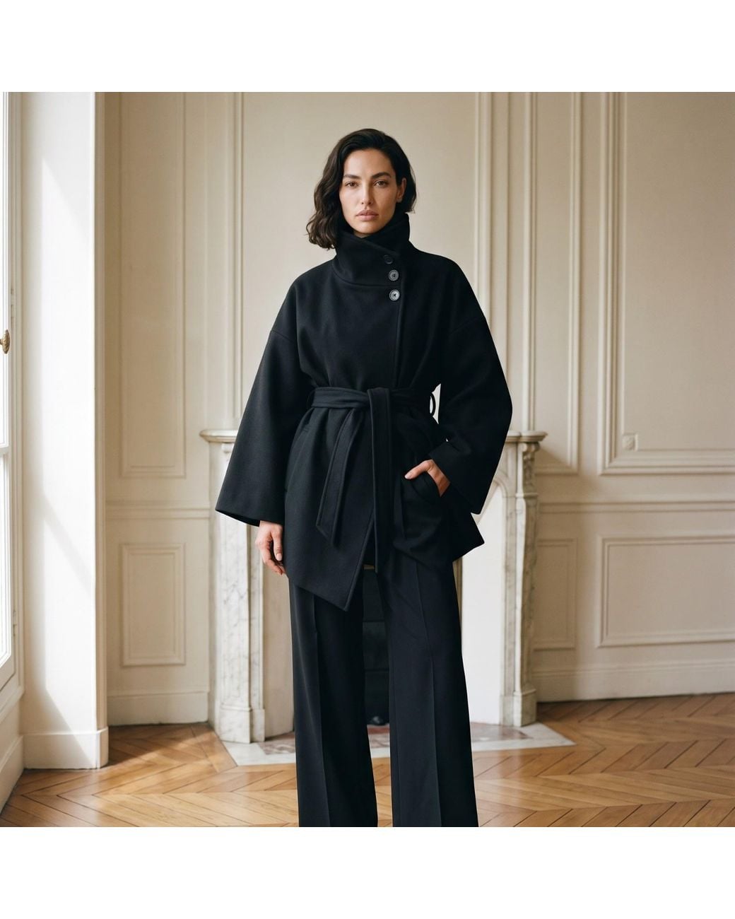 The Ethos Studio Black Nocturne Coat