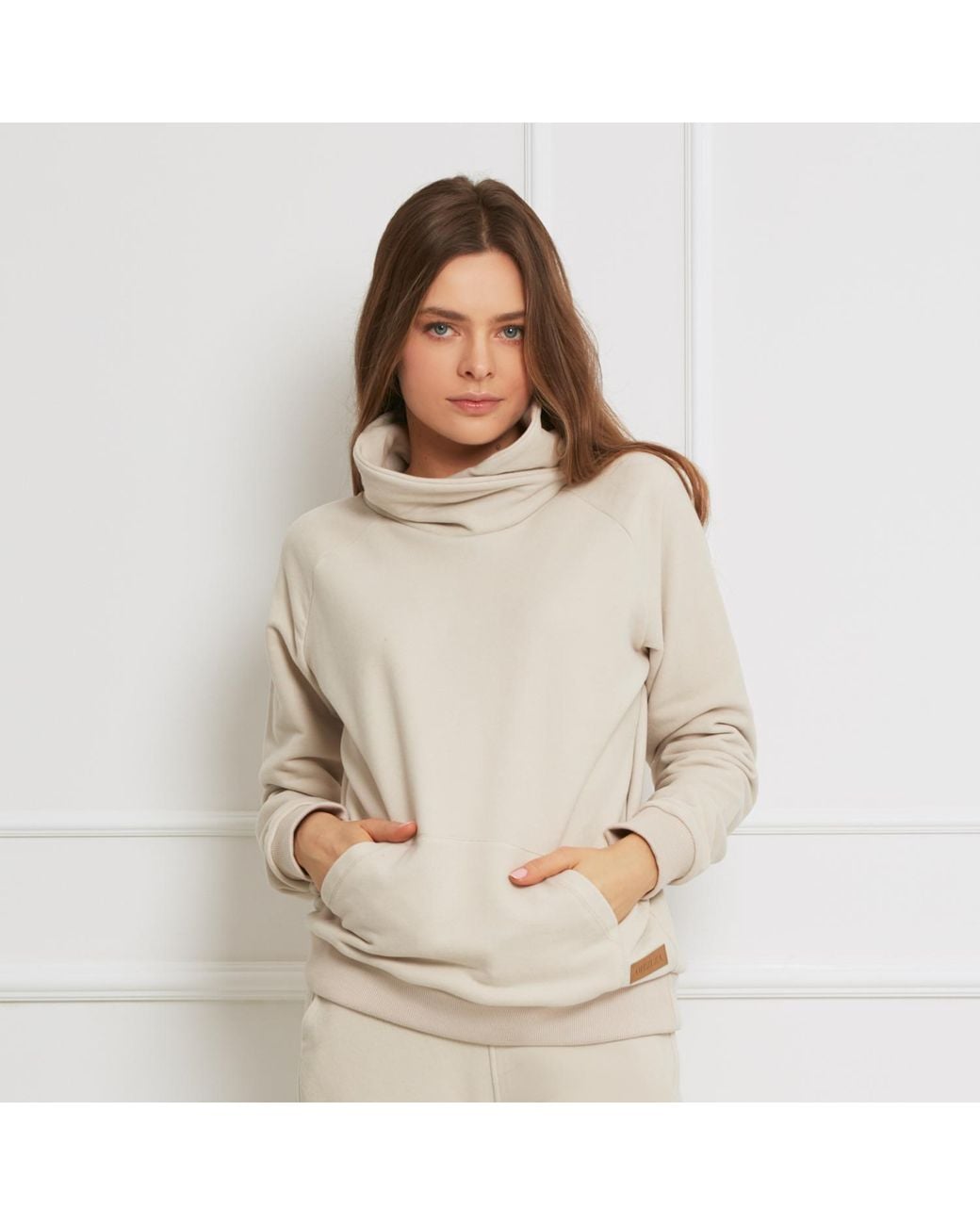 Oh!Zuza Gray Neutrals Cotton Turtleneck Sweatshirt