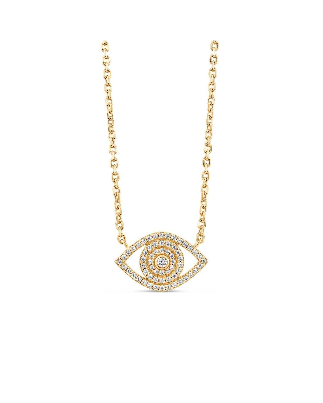 SALLY SKOUFIS Metallic Protection Necklace With Made Cz Diamond Stimulant