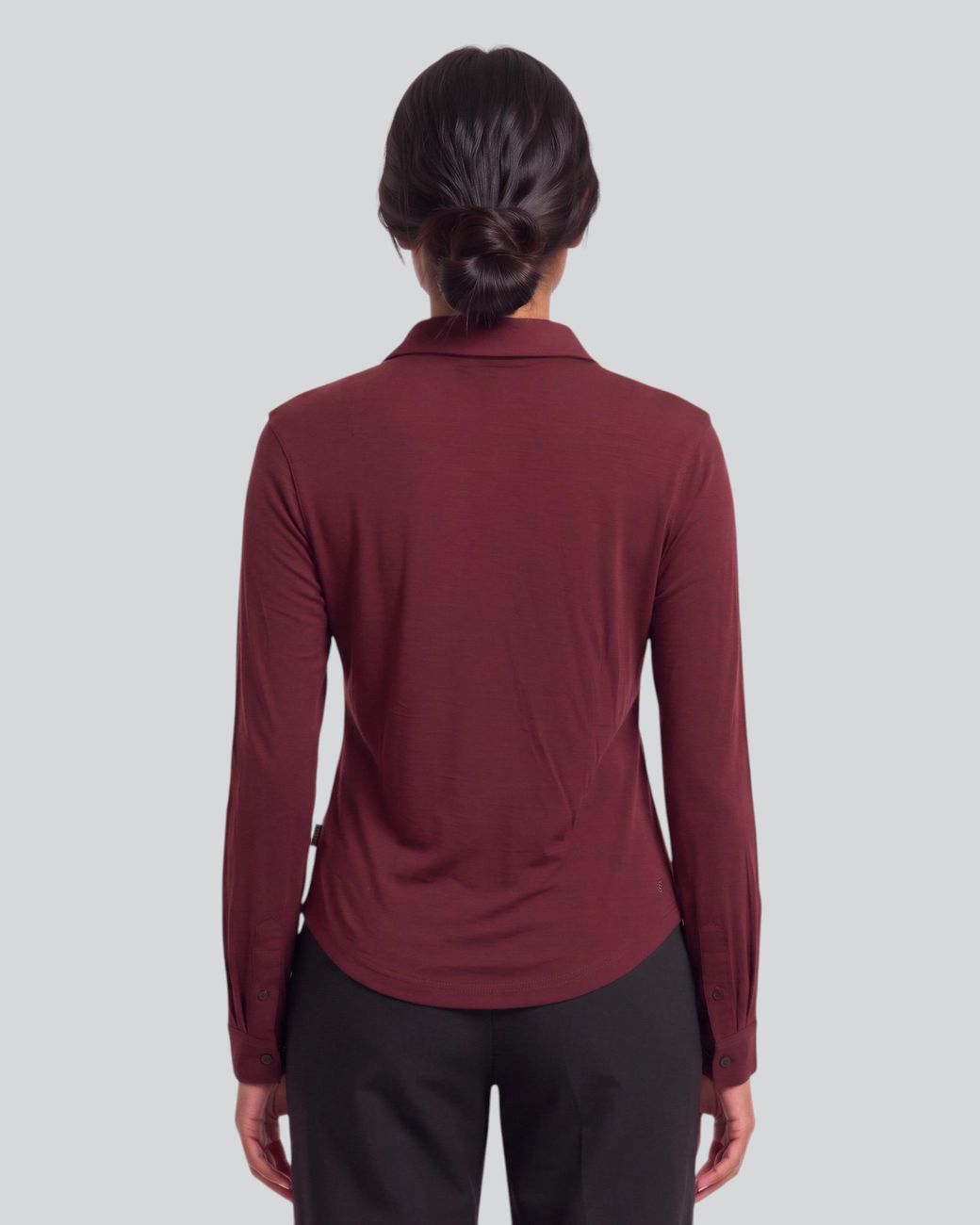 Lords of Harlech Purple Scarlet Port Merino Jersey Long-Sleeve Shirt