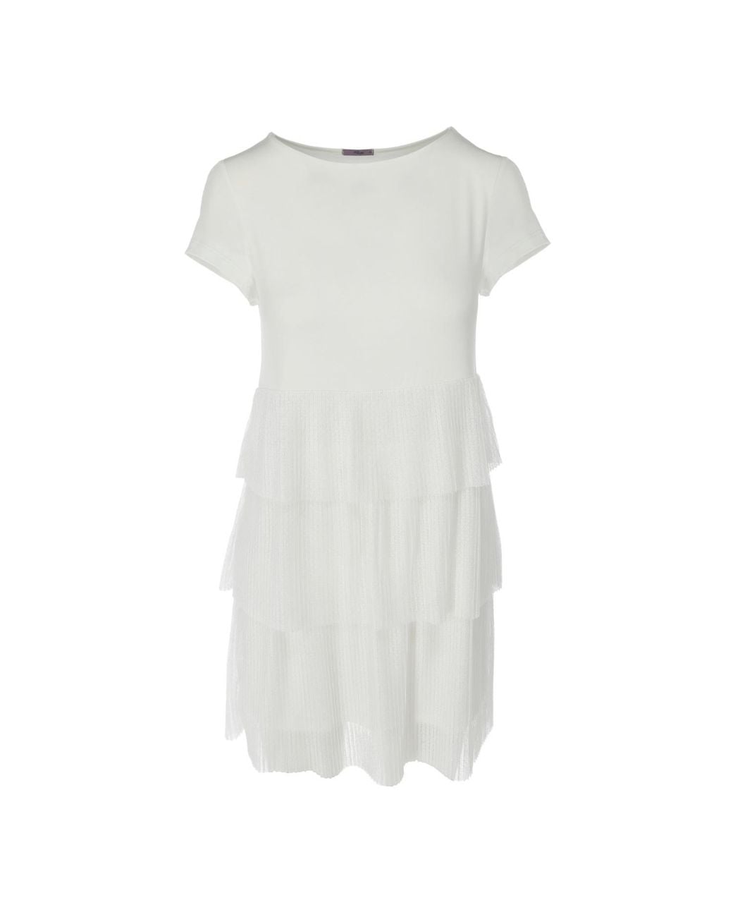 Oh!Zuza Gray Short Frill Dress With Translucent Pleats