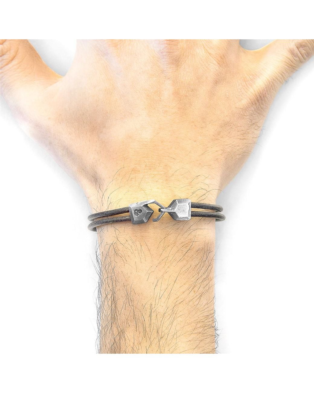 Anchor and Crew Multicolor Shadow Cromer & Round Leather Bracelet for men