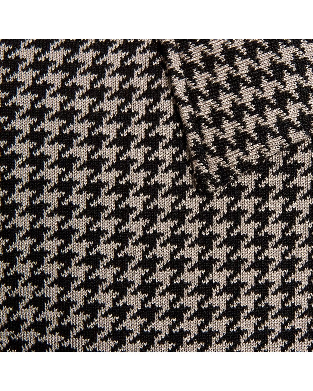 SEREN LONDON Brown Houndstooth Knitted Jacket for men