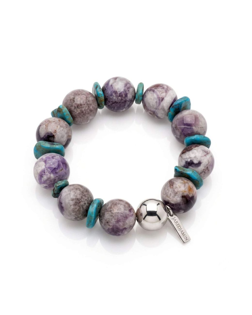 Jaredjamin Purple Paloma Amethyst & Howlite Chunky Stretch Bracelet