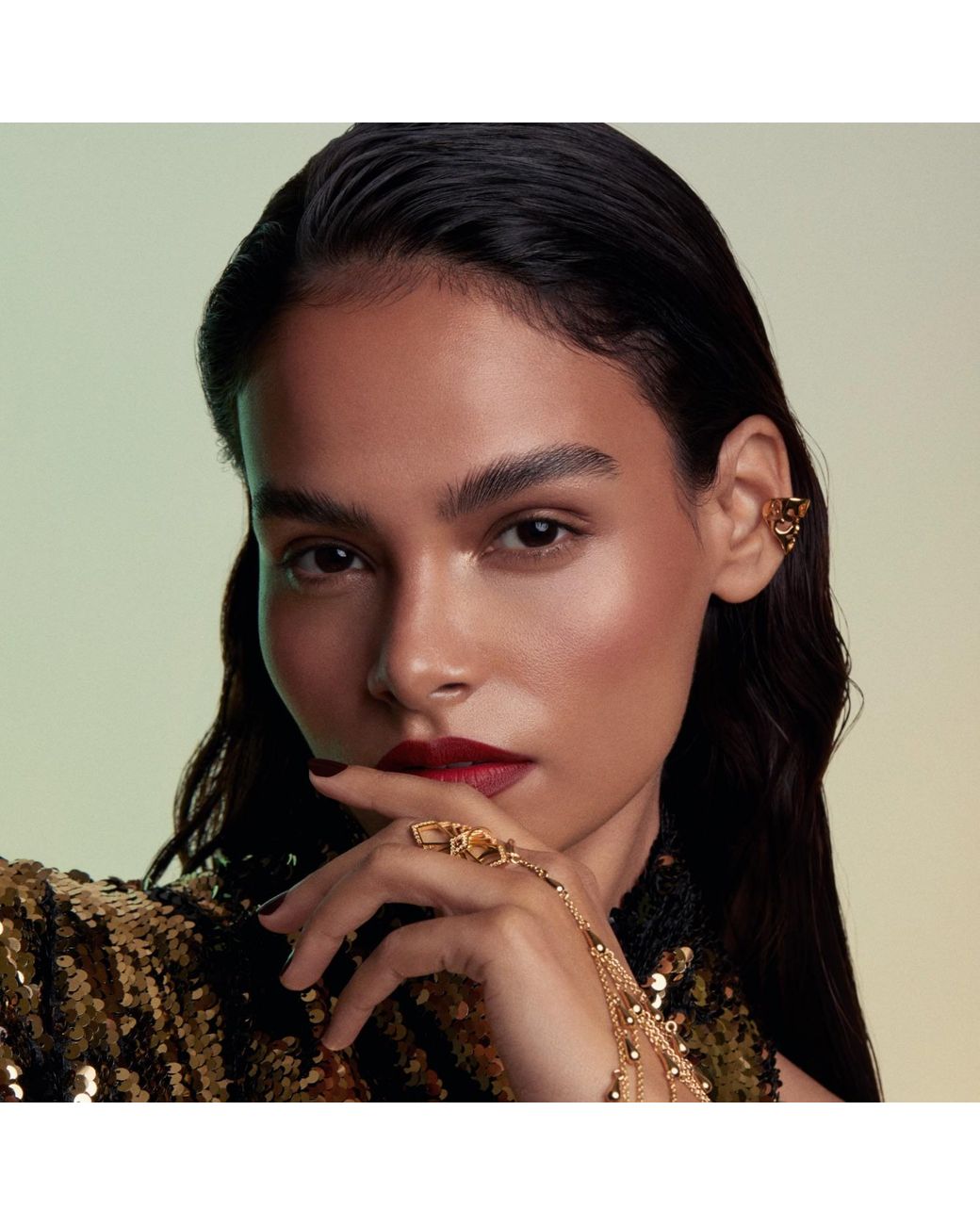 Lucy Quartermaine Metallic Tall Splash Ear Cuff