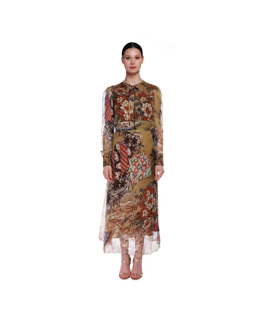 Sofia Tsereteli Natural Long Patterned Dress