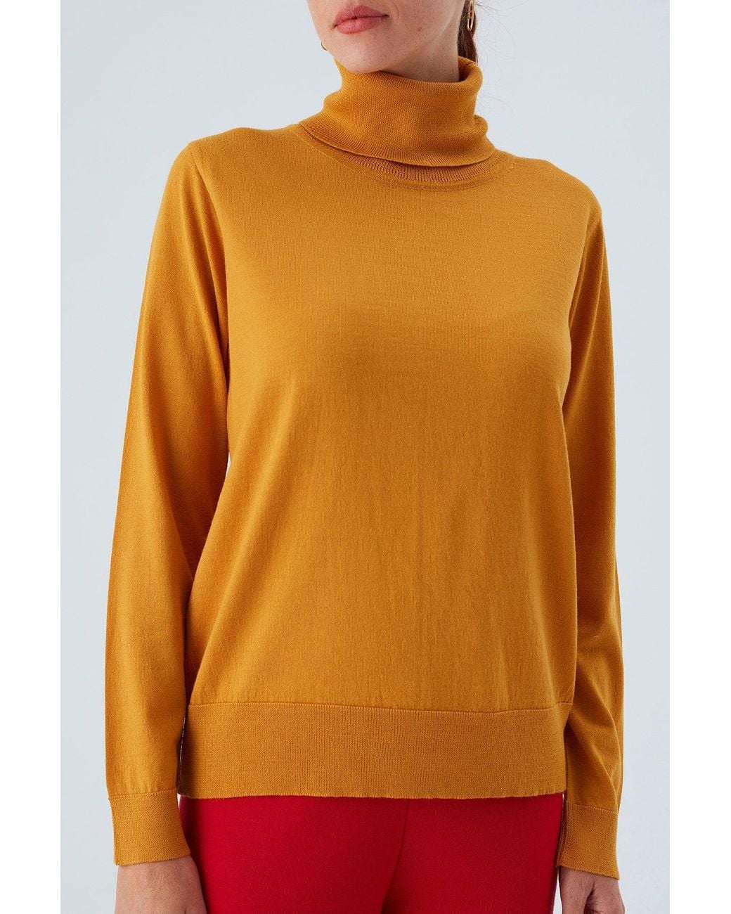 Peraluna Orange Valeria Fine Turtleneck Pullover