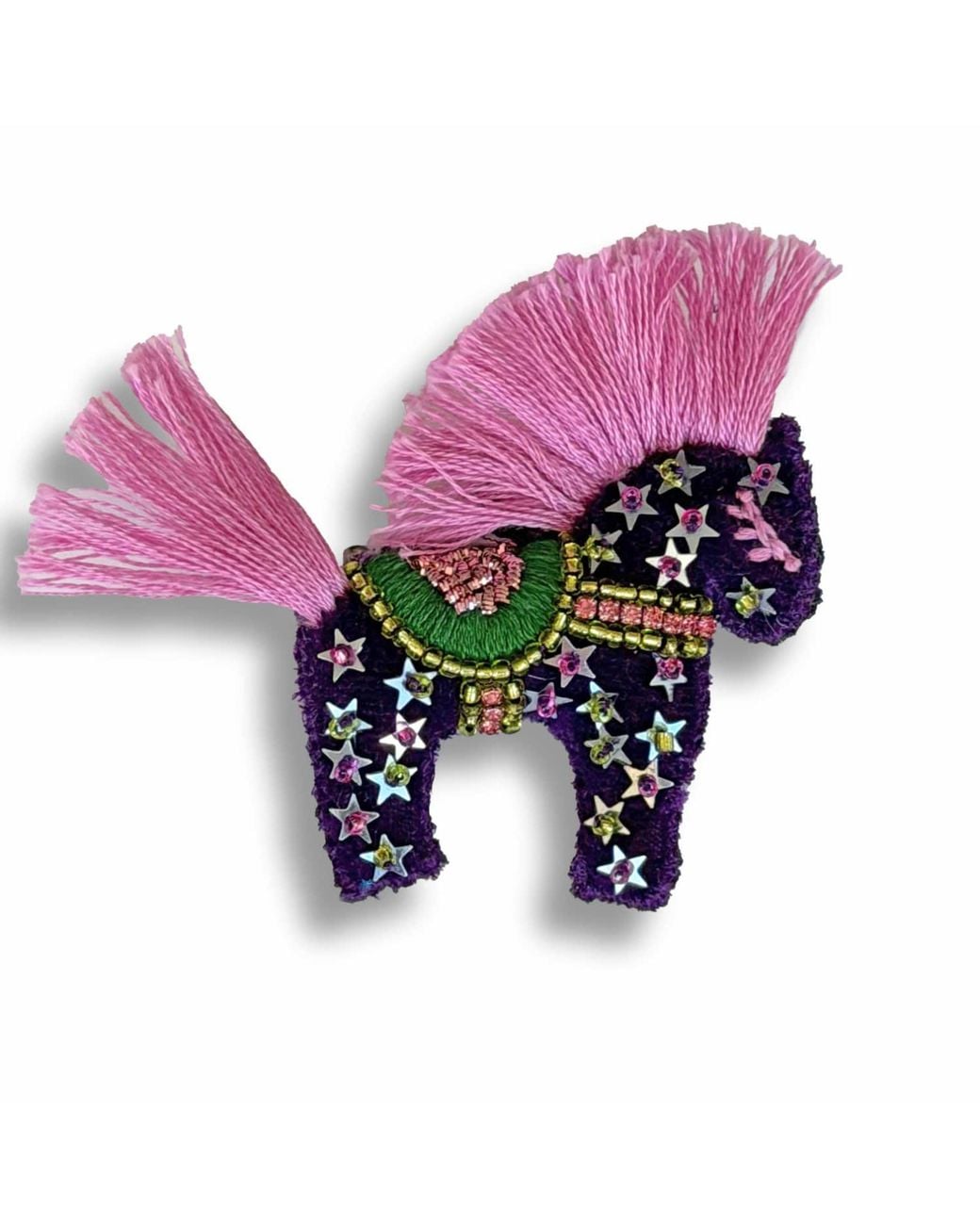 VETKA Pink Handmade Horse Brooch- Star