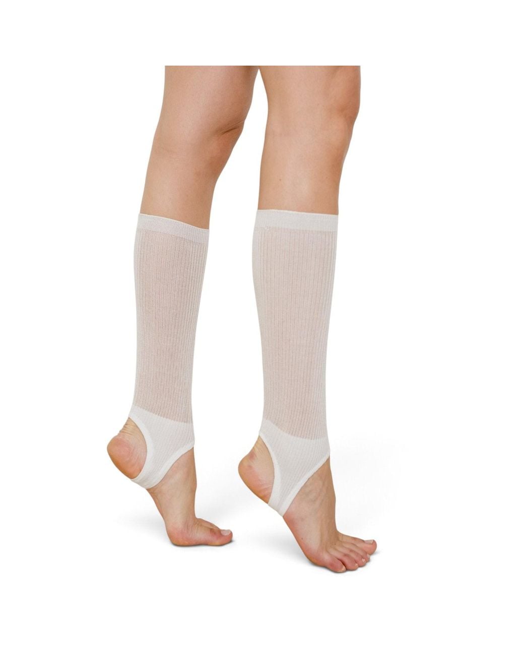 HIGH HEEL JUNGLE by KATHRYN EISMAN White Show Pony Fine Strirrup Socks