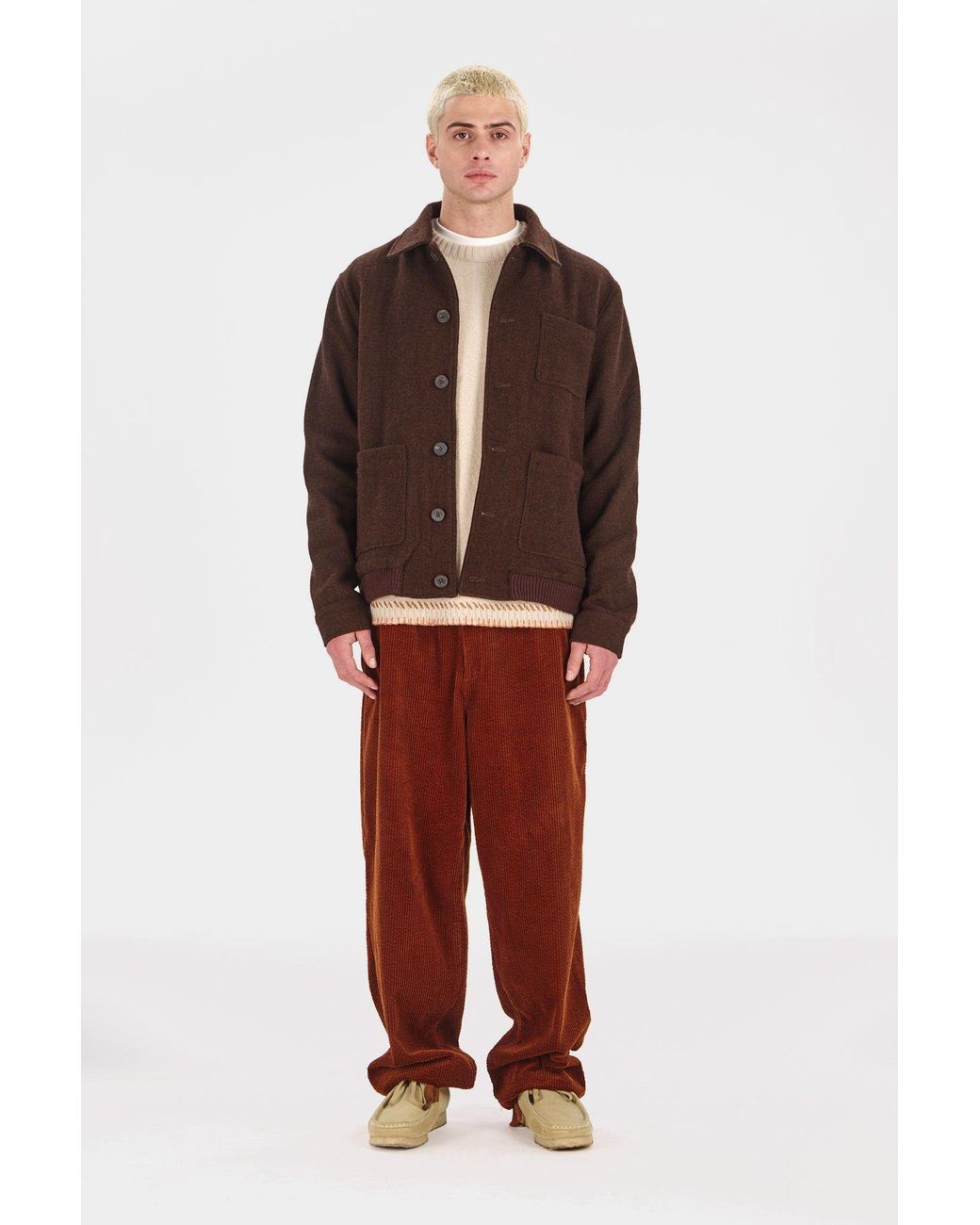 Komodo Brown Noel Wool Blend Jacket for men
