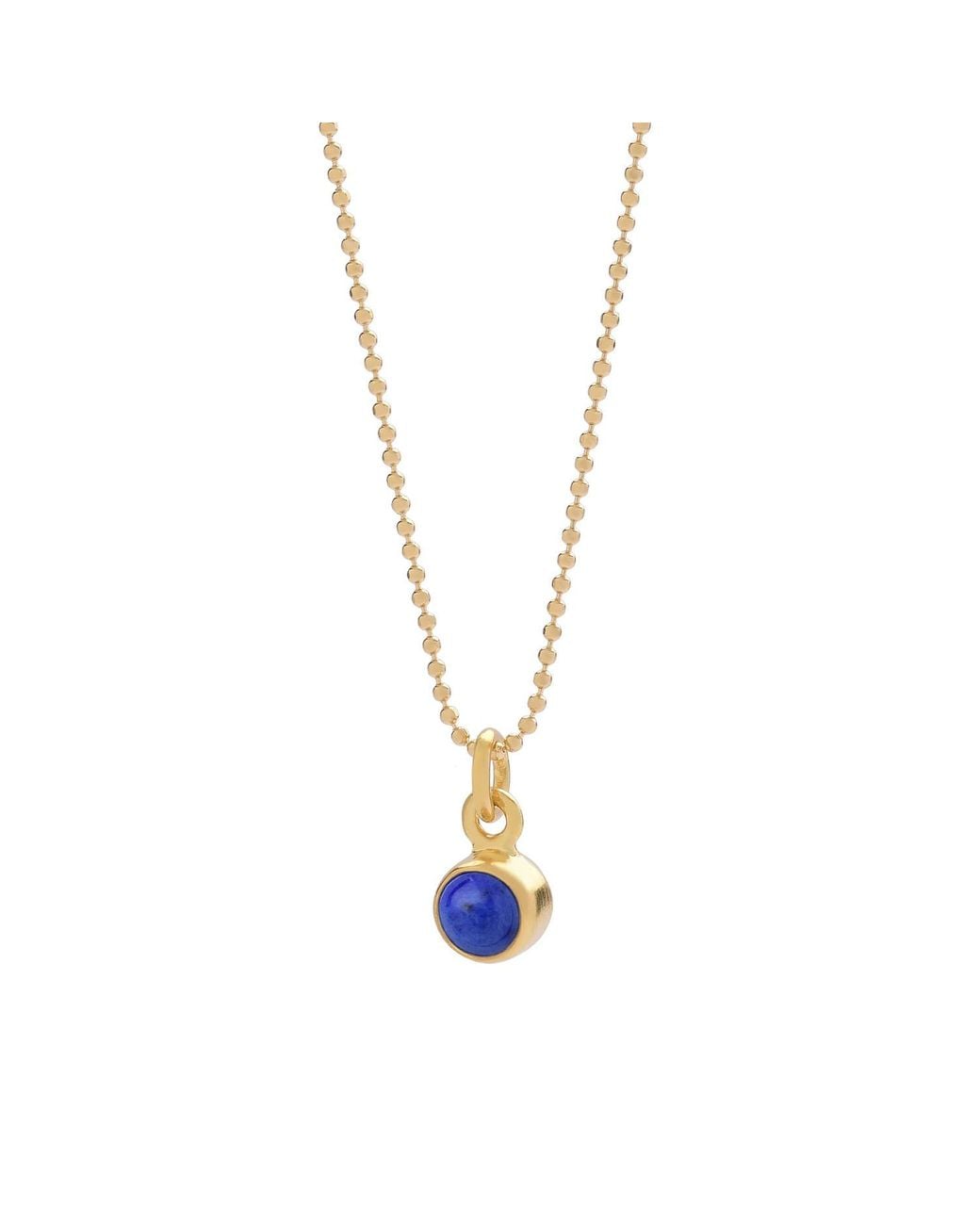 Nellou Jewellery Metallic Gem Dot Birthstone Necklace September Lapis Plated Sterling