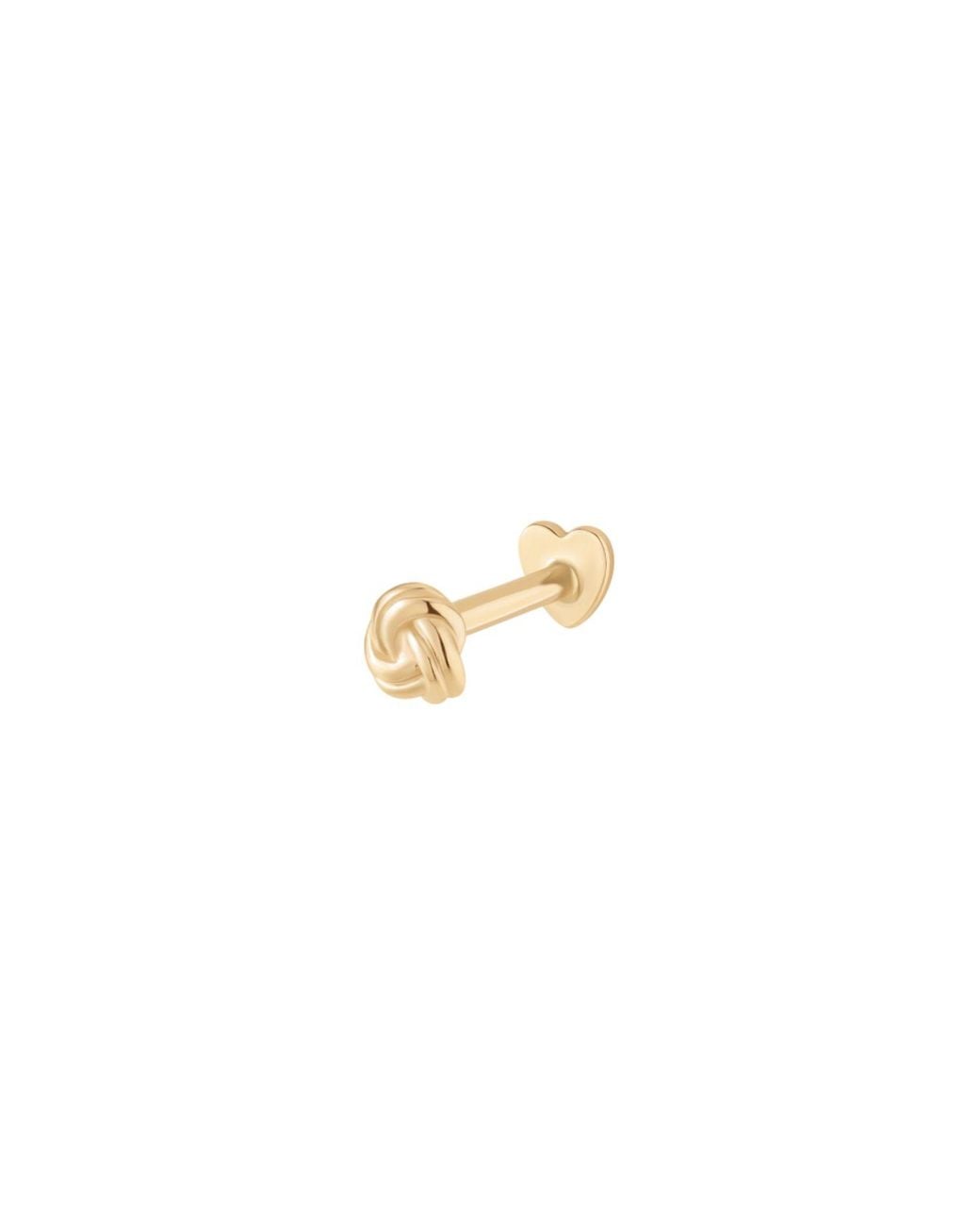 Vanhi Metallic 14K Solid Love Knot Flat Back Stud
