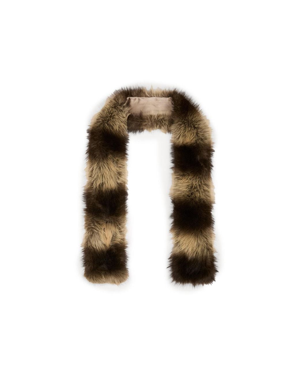 Saachi Brown Faux Fur Statement Scarf