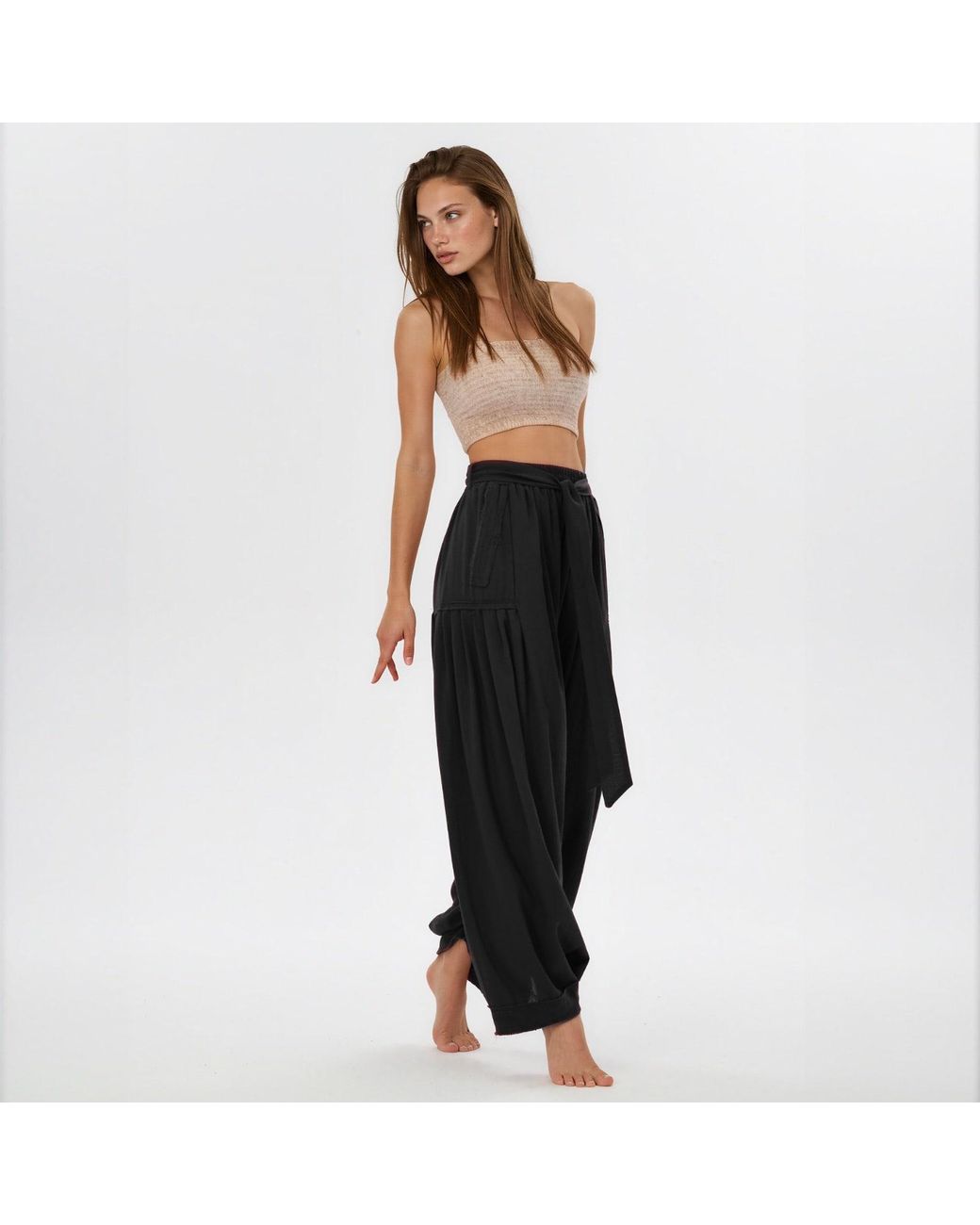 Zhenabia Black Boho Harem Pants