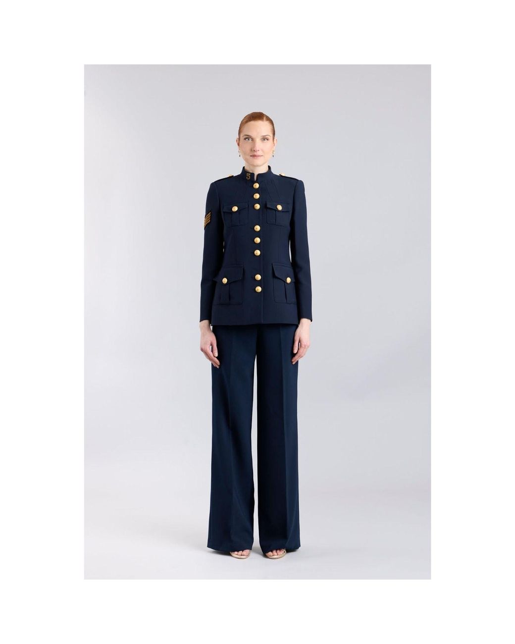 The Extreme Collection Blue Military Jacket With Embroidery
