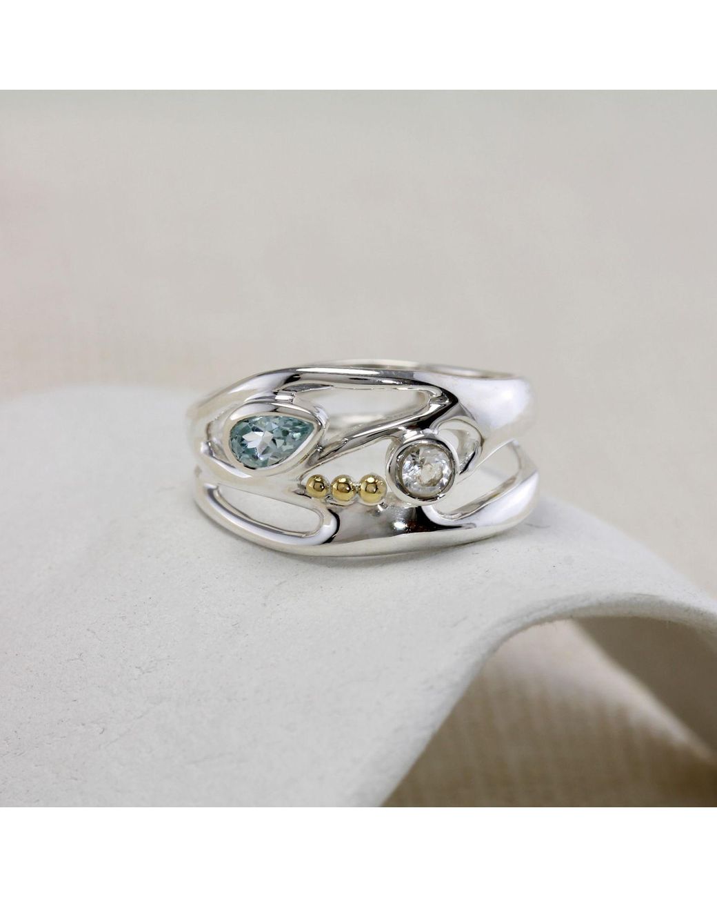 Isla Silver White Topaz Sterling Ring