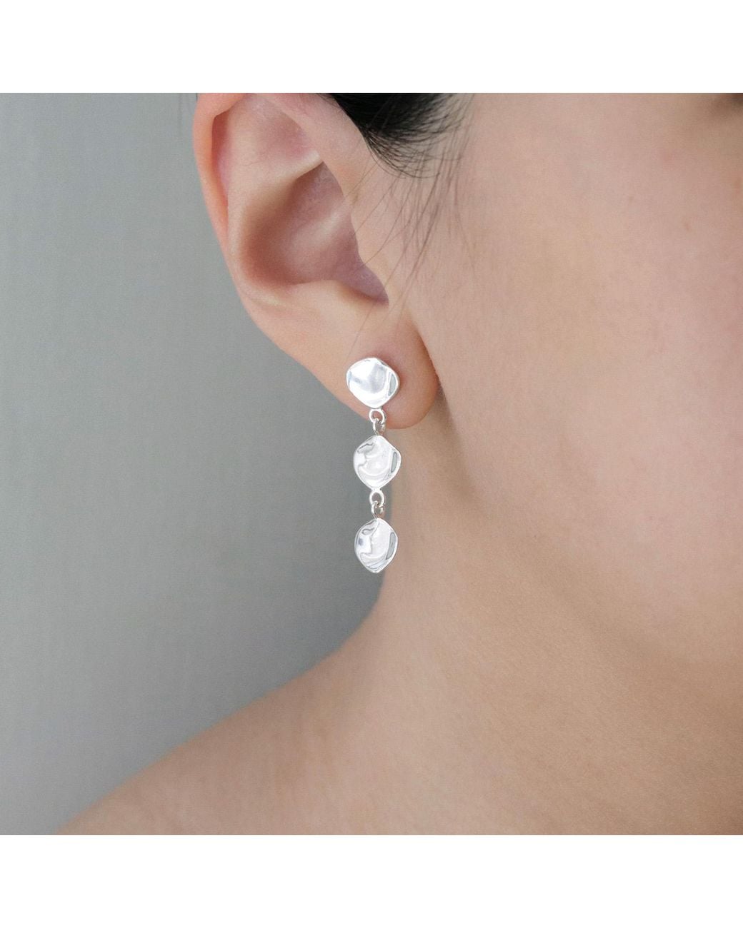 MOUNIR LONDON White Sterling Rippled Statement Earrings