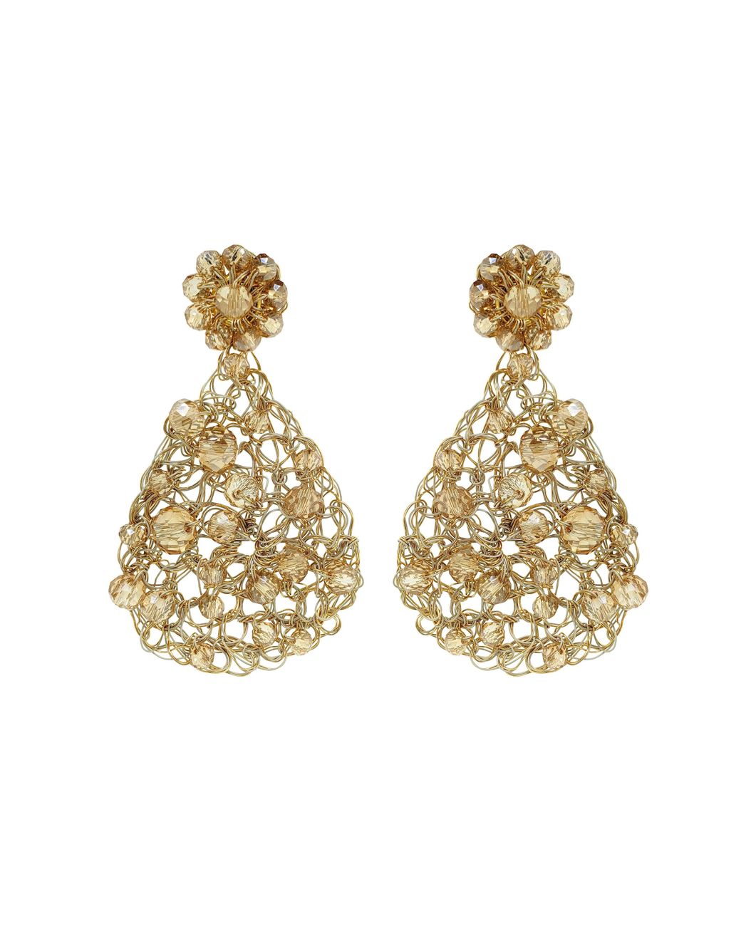 Lavish by Tricia Milaneze Metallic Vintage Aurora Handmade Crochet Earrings