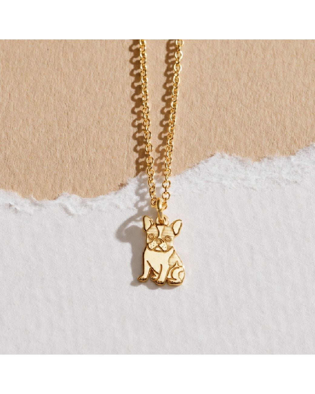 Posh Totty Designs Metallic Plated French Bulldog Dinky Charm Necklace