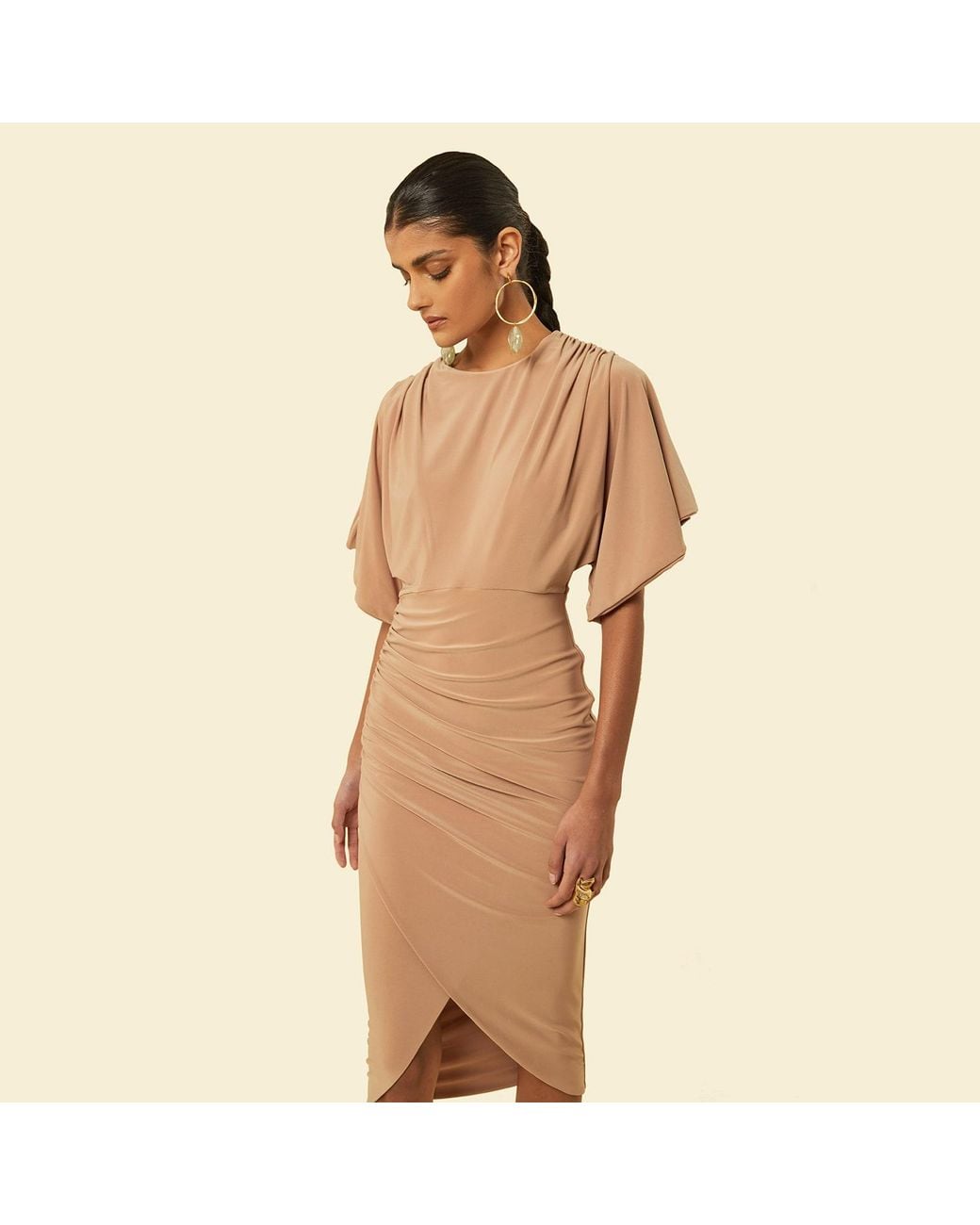 Celestine & Mae Natural Neutrals Leilani Midi Dress