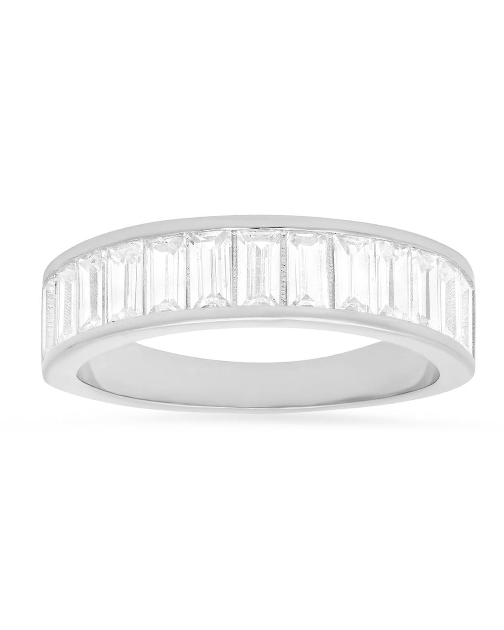 Kylie Harper White Baguette Cut Diamond Cz Band Ring