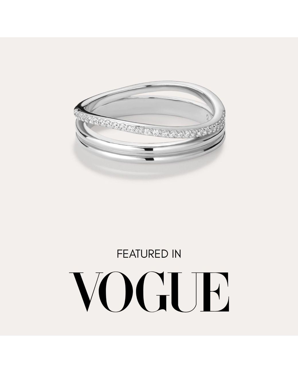 Vanhi White Noor Pavé Triple Band Ring