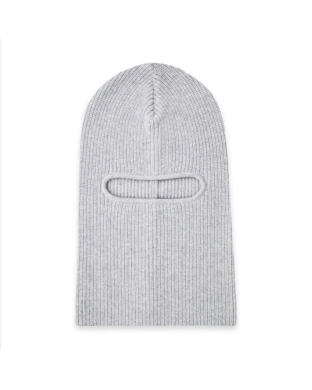 Paul James Knitwear Gray Merino Cashmere Aurelius Fisherman Rib Balaclava